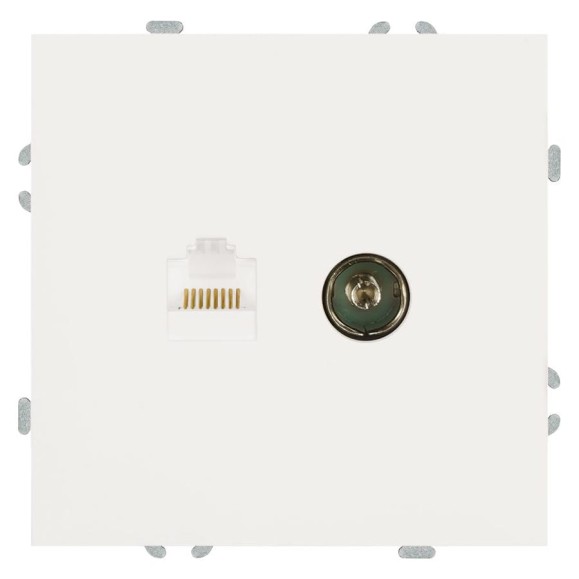 Розетка TV + компьютерная RJ-45 (механизм) STEKKER серия Эмили, RST00-5106-01, белый фарфор, soft touch, 49872 Розетка TV + компьютерная RJ-45 (механизм) STEKKER серия Эмили, RST00-5106-01, белый фарфор, soft touch, 49872