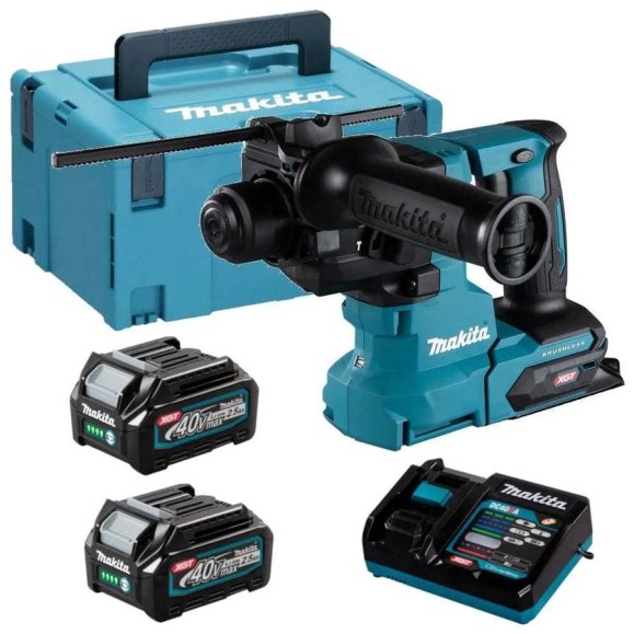 Перфоратор аккумуляторный Makita 3 режима, XGT 40В BL  AWS AVT XPT, 20мм, 2,1 Дж, SDS plus,2xBL4025, DC40RA HR010GD201