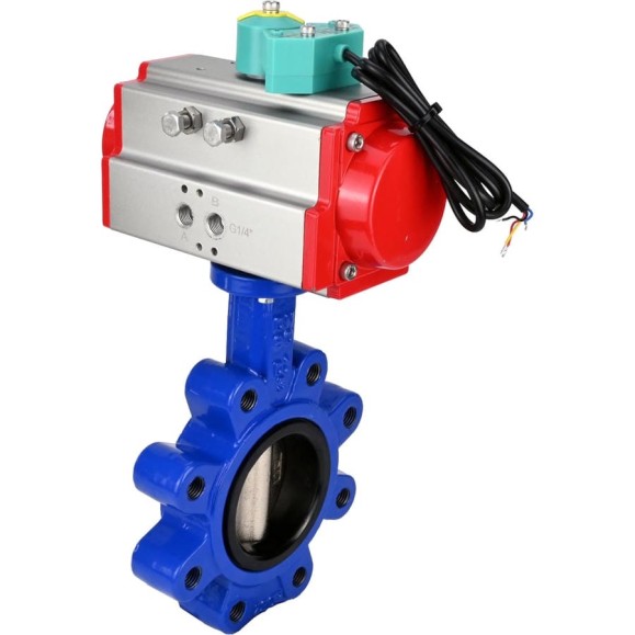 Затвор дисковый DN.ru QT450-QT450-EPDM-2W-Fb-H Ду50 Ру16 пневмопривод SA-083, МППП-200 D050-89458