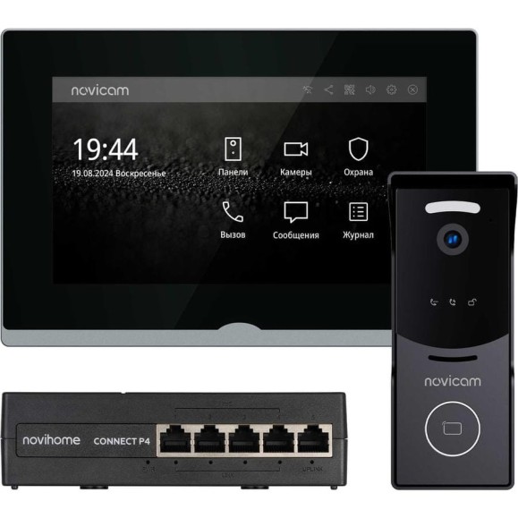 Комплект IP-видеодомофона Novicam IMPULSE 7 IP KIT BLACK. Сенсорный видеодомофон, вызывная панель со считывателем, PoE-коммутатор. Поддержка SIP. Приложение Smart Life 4646 Комплект IP-видеодомофона Novicam IMPULSE 7 IP KIT BLACK. Сенсорный видеодомофон, вызывная панель со считывателем, PoE-коммутатор. Поддержка SIP. Приложение Smart Life 4646