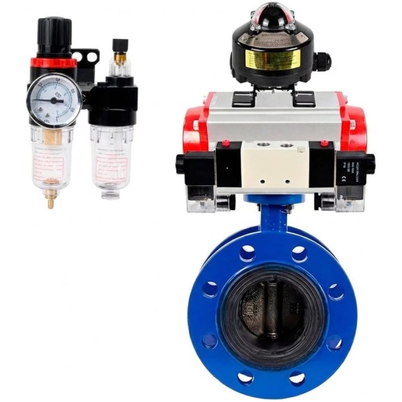 Затвор дисковый DN.ru GGG40-304-EPDM-2W-F-H Ду200 Ру16 пневмопривод SA-210, пневмораспределитель (2EM) 220VAC, БКВ LSB-510, БПВ D050-56679 Затвор дисковый DN.ru GGG40-304-EPDM-2W-F-H Ду200 Ру16 пневмопривод SA-210, пневмораспределитель (2EM) 220VAC, БКВ LSB-510, БПВ D050-56679