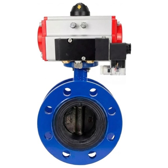 Затвор дисковый DN.ru GGG40-304-EPDM-2W-F-R Ду250 Ру16 пневмопривод DA-210, пневмораспределитель 24VDC D050-56064