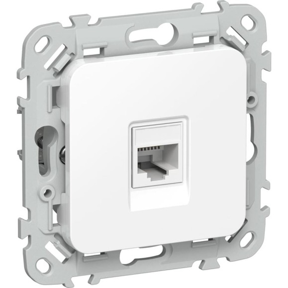 Розетка компьютерная IEK FLITE RJ45 кат.5Е UTP РК5е-1-0-ФлБ белый FI-K12-1-K01