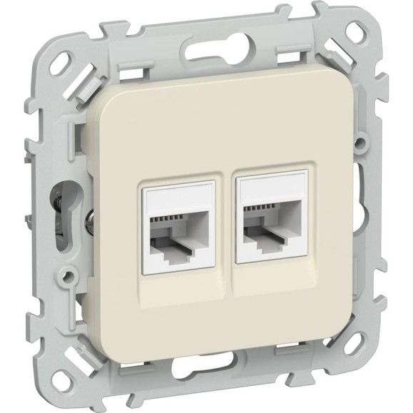Розетка 2-я компьютерная IEK FLITE RJ45 кат.5Е UTP РК5е-2-0-ФлСл сливочный FI-K22-1-K86 Розетка 2-я компьютерная IEK FLITE RJ45 кат.5Е UTP РК5е-2-0-ФлСл сливочный FI-K22-1-K86