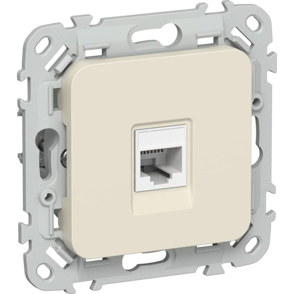 Розетка компьютерная IEK FLITE RJ45 кат.5Е UTP РК5е-1-0-ФлСл сливочный FI-K12-1-K86