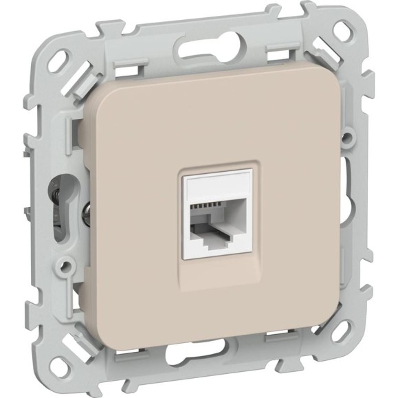 Розетка компьютерная IEK FLITE RJ45 кат.5Е UTP РК5е-1-0-ФлЛ льняной FI-K12-1-K88