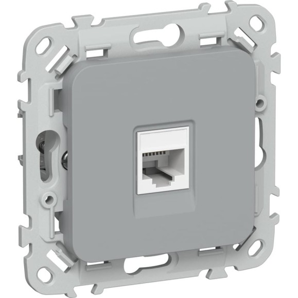 Розетка компьютерная IEK FLITE RJ45 кат.5Е UTP РК5е-1-0-ФлС серый FI-K12-1-K03