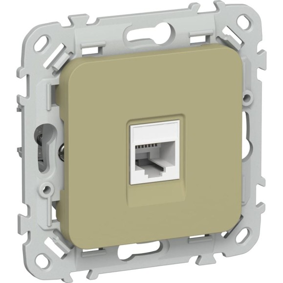 Розетка компьютерная IEK FLITE RJ45 кат.5Е UTP РК5е-1-0-ФлО оливковый FI-K12-1-K26