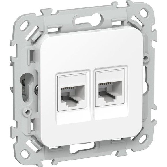 Розетка двойная IEK FLITE RJ45/RJ11 кат.5Е/3 UTP РКТ5е/3-2-0-ФлБ белый FI-KT22-1-K01 Розетка двойная IEK FLITE RJ45/RJ11 кат.5Е/3 UTP РКТ5е/3-2-0-ФлБ белый FI-KT22-1-K01