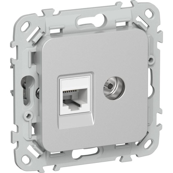Розетка двойная IEK FLITE RJ45/TV кат.5Е UTP РКТВ5е-2-0-ФлА алюминий FI-AK22-1-K47 Розетка двойная IEK FLITE RJ45/TV кат.5Е UTP РКТВ5е-2-0-ФлА алюминий FI-AK22-1-K47