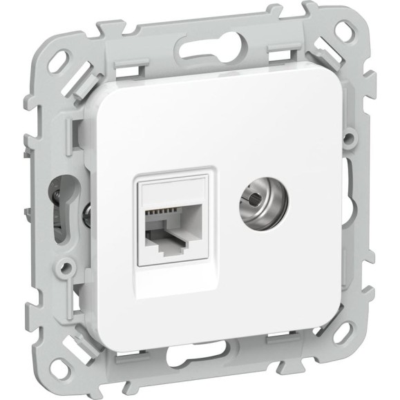 Розетка двойная IEK FLITE RJ45/TV кат.5Е UTP РКТВ5е-2-0-ФлБ белый FI-AK22-1-K01 Розетка двойная IEK FLITE RJ45/TV кат.5Е UTP РКТВ5е-2-0-ФлБ белый FI-AK22-1-K01