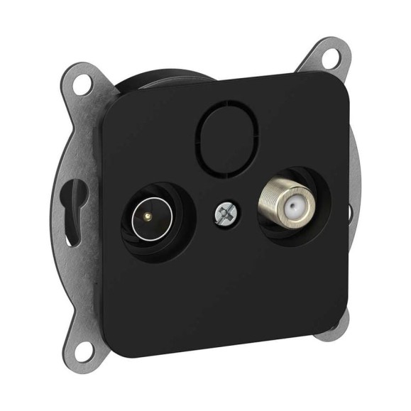 Розетка двойная IEK FLITE TV+SAT экр. оконечная РТВс-2-1-1-ФлЧ черный FI-AF23-O-K02 Розетка двойная IEK FLITE TV+SAT экр. оконечная РТВс-2-1-1-ФлЧ черный FI-AF23-O-K02