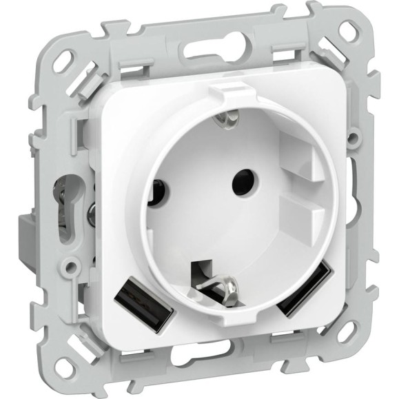 Розетка IEK FLITE с заземляющим контактом и шторками, 16А USB AA 3,1А б/к РСЮша11-1-ФлБ белый FI-R14-16-1-U21-D31-K01 Розетка IEK FLITE с заземляющим контактом и шторками, 16А USB AA 3,1А б/к РСЮша11-1-ФлБ белый FI-R14-16-1-U21-D31-K01