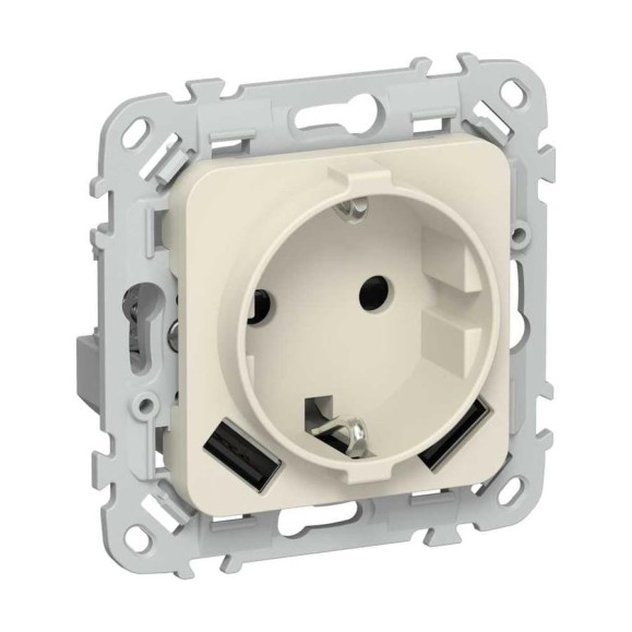 Розетка IEK FLITE с заземляющим контактом и шторками, 16А USB AA 3,1А б/к РСЮша11-1-ФлСл сливочный FI-R14-16-1-U21-D31-K86 Розетка IEK FLITE с заземляющим контактом и шторками, 16А USB AA 3,1А б/к РСЮша11-1-ФлСл сливочный FI-R14-16-1-U21-D31-K86