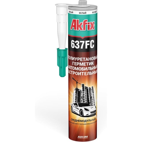 Герметик быстросохнущий Akfix 637FC ПУ, 280 мл, белый 637FC.7 Герметик быстросохнущий Akfix 637FC ПУ, 280 мл, белый 637FC.7