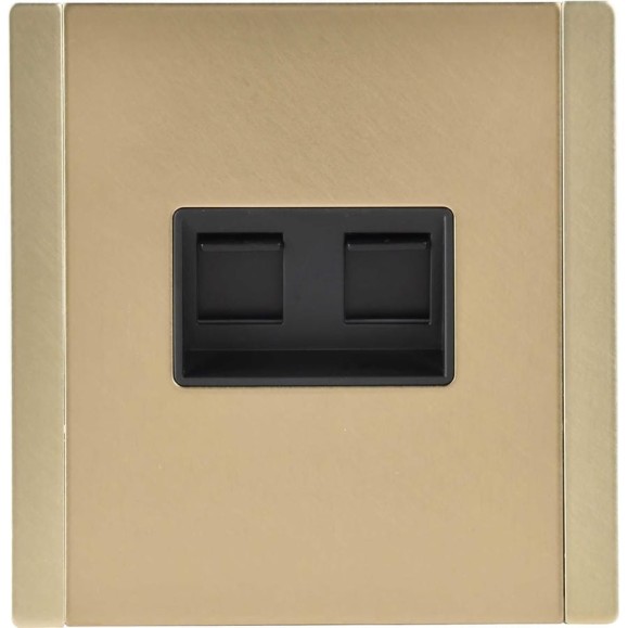 Розетка двойная IEK FORTE&PIANO RJ11+RJ45 кат.5E FP635M шампань FP-KT20-O-1-M-K37