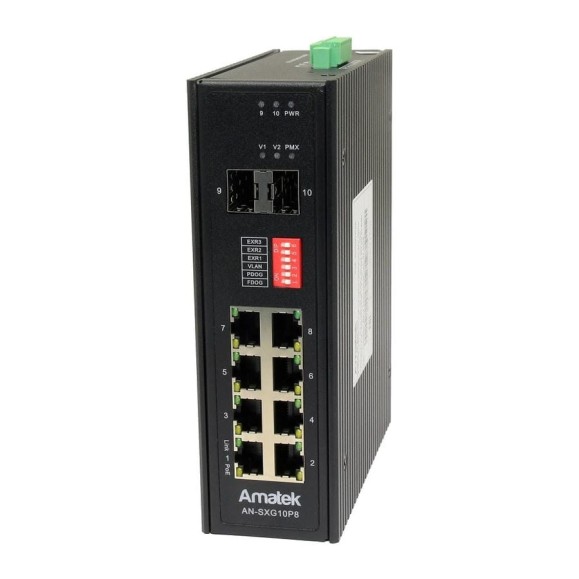 10 портовый неуправляемый коммутатор с PoE Amatek AN-SXG10P8 7000984