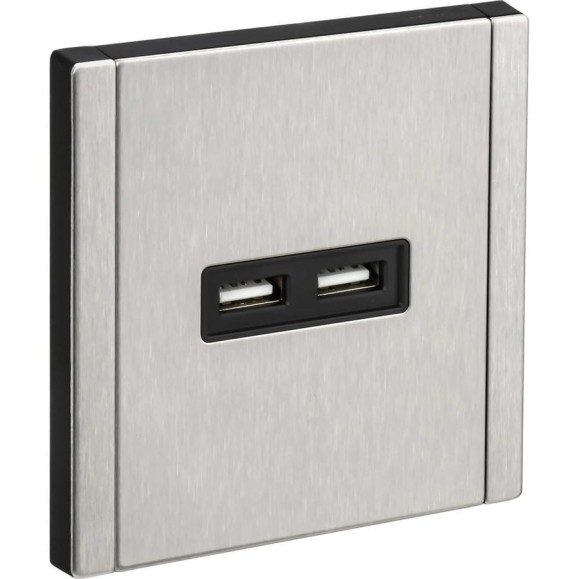 Розетка USB IEK FORTE&PIANO A+A 3,1А FP749M никель FP-U21-D31-M-K50