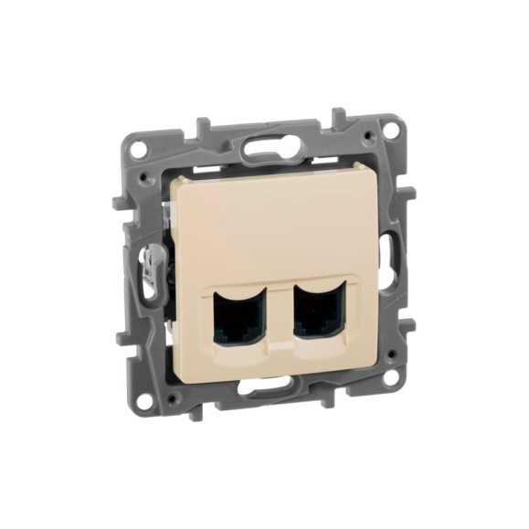 Розетка компьютерная 2-я IEK ETIKA RJ45 кат.5Е UTP слоновая кость 672355 Розетка компьютерная 2-я IEK ETIKA RJ45 кат.5Е UTP слоновая кость 672355