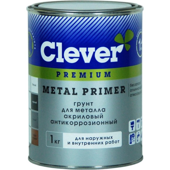 Грунт антикоррозийный для металла Радуга Clever Metal Primer белый, 1 кг 4607017517932 Грунт антикоррозийный для металла Радуга Clever Metal Primer белый, 1 кг 4607017517932