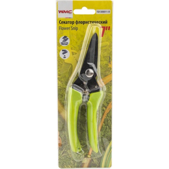 Секатор флористический WMC TOOLS WMC-TG1306011-B, L 175 мм, в блистере, 50037 Секатор флористический WMC TOOLS WMC-TG1306011-B, L 175 мм, в блистере, 50037