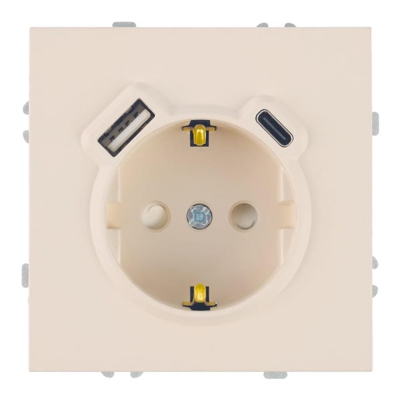Розетка 1-местная з/ш с/з 16А USBType C (механизм), 250В, 20W, се STEKKER 50360 Розетка 1-местная з/ш с/з 16А USBType C (механизм), 250В, 20W, се STEKKER 50360