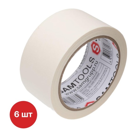 Малярная клейкая лента SAMGRUPP 50 мм х 30 м 6 шт SAMC-076050030-6 Малярная клейкая лента SAMGRUPP 50 мм х 30 м 6 шт SAMC-076050030-6