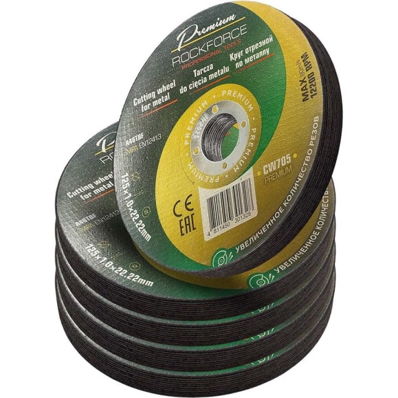 Круг отрезной по металлу Rockforce 125x1x22,2мм(50шт к-т) RF-CW705 PREMIUM(50шт к-т)(64235) Круг отрезной по металлу Rockforce 125x1x22,2мм(50шт к-т) RF-CW705 PREMIUM(50шт к-т)(64235)