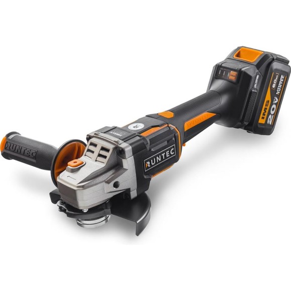 Шлифмашина угловая Runtec аккумуляторная PRO 125 мм, 20В, 2х6Ач, 1600Вт RT-AG1600
