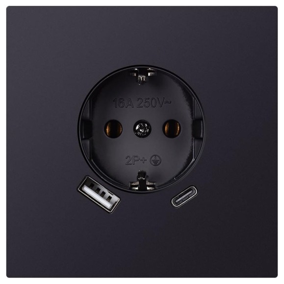 Розетка одноместная SMARTBUY с заземлением USB+Type-C независимая 16А черная акрил Альтаир SBE-i11ba-16-S1-USB Розетка одноместная SMARTBUY с заземлением USB+Type-C независимая 16А черная акрил Альтаир SBE-i11ba-16-S1-USB