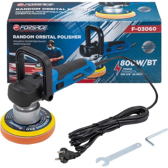Машина полировальная орбитальная электрическая Forsage (230V, 800W, 2000-6800об/мин, диаметр круга - 150мм) F-03060(62346) Машина полировальная орбитальная электрическая Forsage (230V, 800W, 2000-6800об/мин, диаметр круга - 150мм) F-03060(62346)
