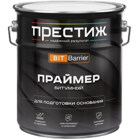 Праймер битумный Престиж 3,5 кг, черный 281292 Праймер битумный Престиж 3,5 кг, черный 281292