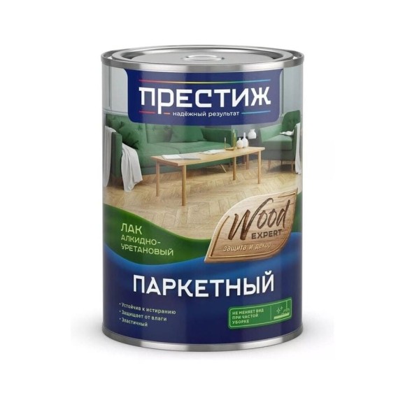 Лак паркетный алкидно-уретановый Престиж полуматовый, 1,9 л 273372 Лак паркетный алкидно-уретановый Престиж полуматовый, 1,9 л 273372