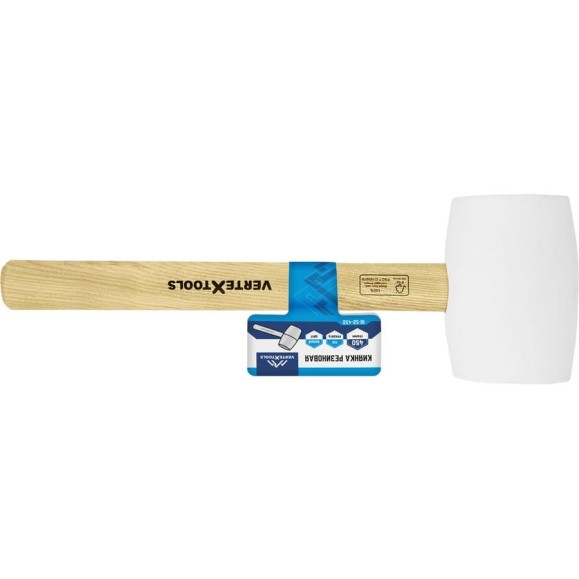 Киянка резиновая vertextools 450 г. белая резина, деревянная ручка FSC 10-52-450 Киянка резиновая vertextools 450 г. белая резина, деревянная ручка FSC 10-52-450