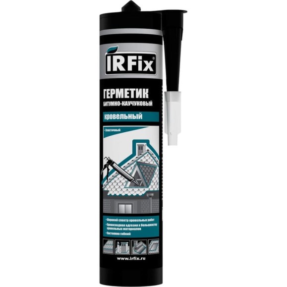 Кровельный герметик IRFIX битумно-каучуковый черный 310 мл 20010 Кровельный герметик IRFIX битумно-каучуковый черный 310 мл 20010