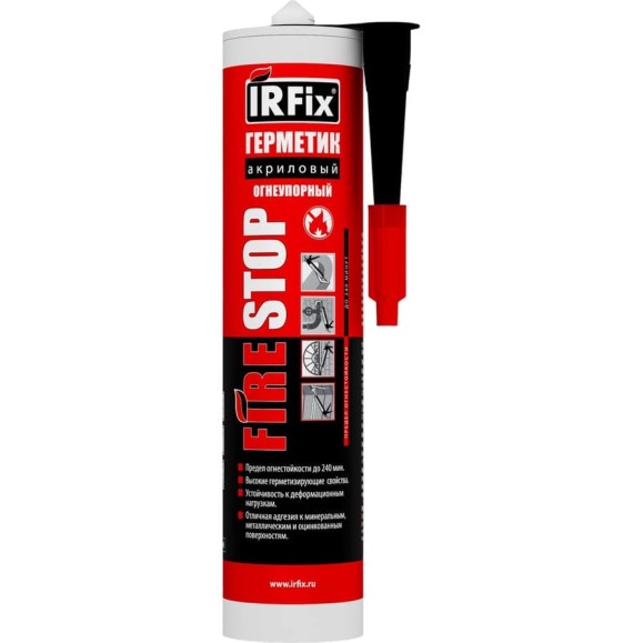 Герметик акриловый огнеупорный IRFIX FIRESTOP 310мл 20093 Герметик акриловый огнеупорный IRFIX FIRESTOP 310мл 20093