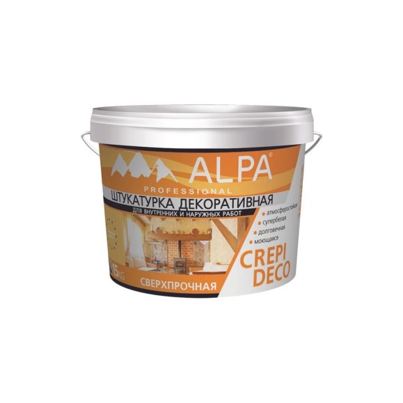 Штукатурка ALPA Крепи Деко белая 15кг фракция 2,5 3488570028254 Штукатурка ALPA Крепи Деко белая 15кг фракция 2,5 3488570028254