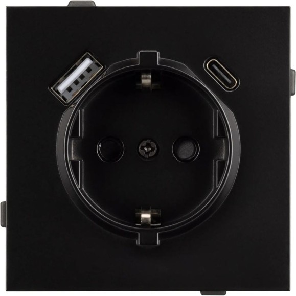 Механизм розетки с USB зарядкой Arlight SCT-TENDO-MUAC-PL-BK 1шт 054087 Механизм розетки с USB зарядкой Arlight SCT-TENDO-MUAC-PL-BK 1шт 054087