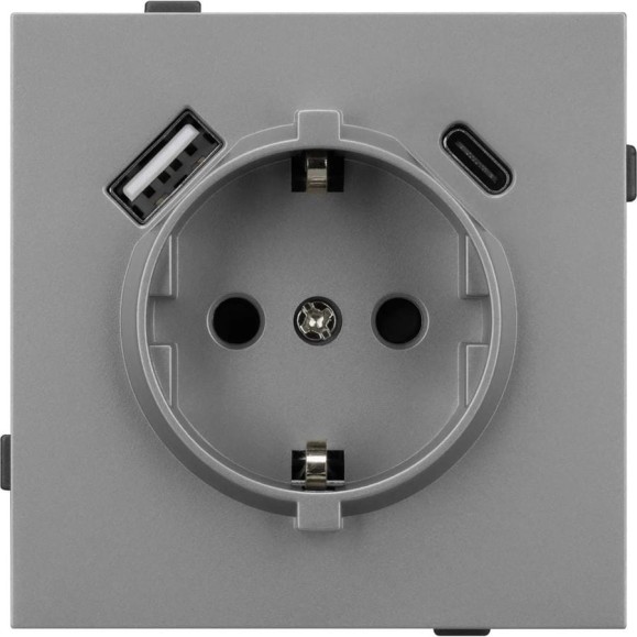 Механизм розетки с USB зарядкой Arlight SCT-TENDO-MUAC-PL-GR 1шт 054088
