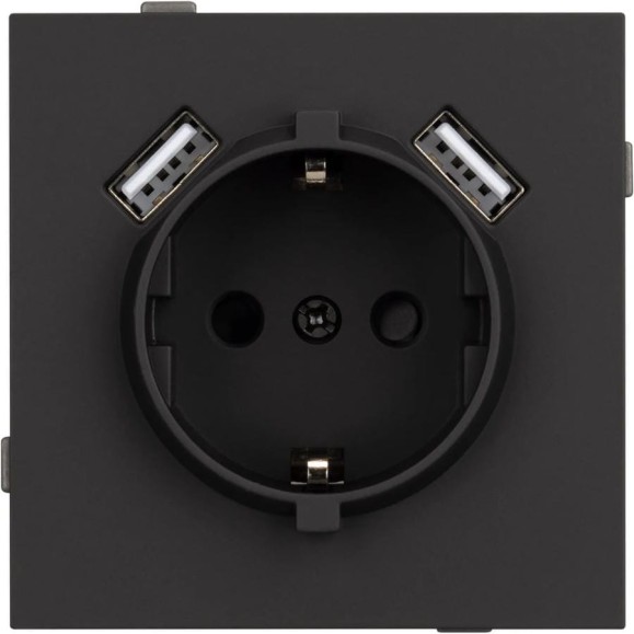 Механизм розетки с USB зарядкой Arlight SCT-TENDO-MUAA-SFPL-BK 1шт 054603