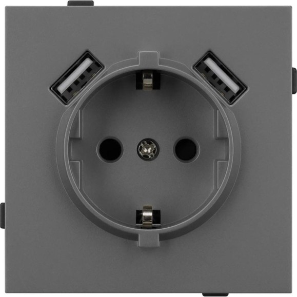 Механизм розетки с USB зарядкой Arlight SCT-TENDO-MUAA-SFPL-GR 1шт 054605 Механизм розетки с USB зарядкой Arlight SCT-TENDO-MUAA-SFPL-GR 1шт 054605
