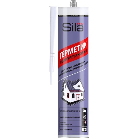 Герметик полиуретановый Sila PRO PU Sealant HM BLACK, черный RAL 9005, 280 мл. SLPU280_9005 Герметик полиуретановый Sila PRO PU Sealant HM BLACK, черный RAL 9005, 280 мл. SLPU280_9005