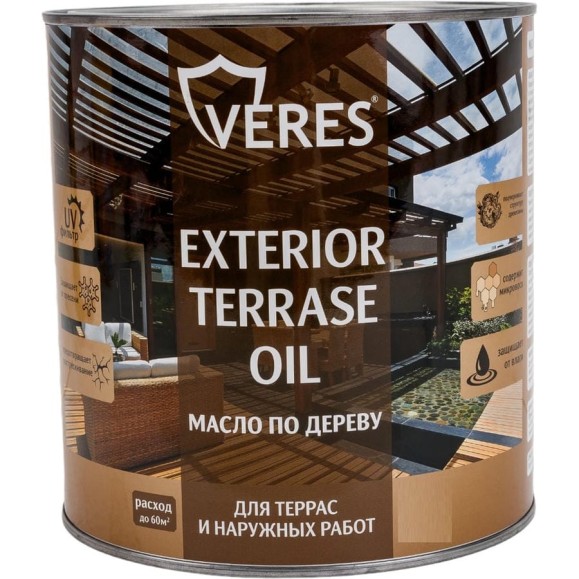 Масло для дерева VERES Exterior Terrase Oil, 2,5 л, сосна 280555