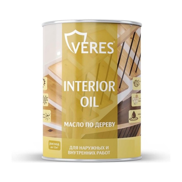 Масло для дерева VERES Interior Oil, 0,85 л, тик 280577 Масло для дерева VERES Interior Oil, 0,85 л, тик 280577