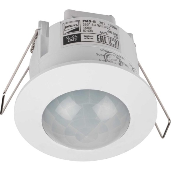 Датчик движения Jazzway PMS-IR 201 1200Вт 360 град. 6м WH IP20 5012950