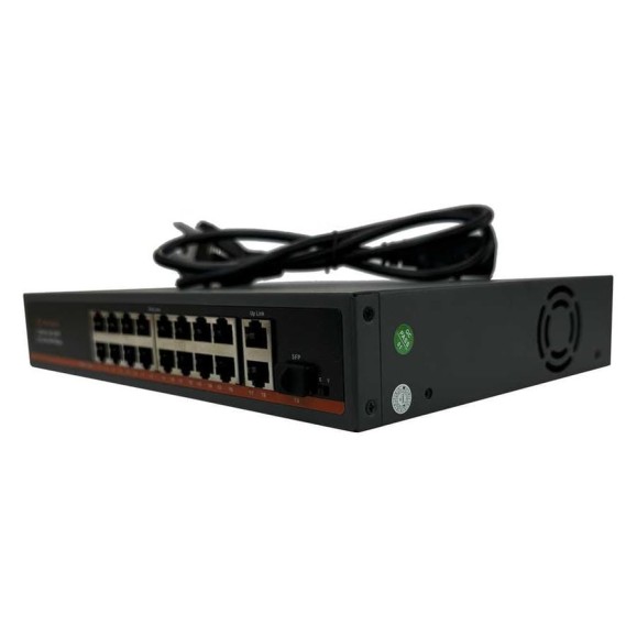 Коммутатор неуправляемый ТИТАНУМ TM-F1620GBL-C, 16 RJ45 10/100 Мбит/с PoE+2 1 Гбит/с+1 SFP (250 Вт), ЭТ-00000014 Коммутатор неуправляемый ТИТАНУМ TM-F1620GBL-C, 16 RJ45 10/100 Мбит/с PoE+2 1 Гбит/с+1 SFP (250 Вт), ЭТ-00000014