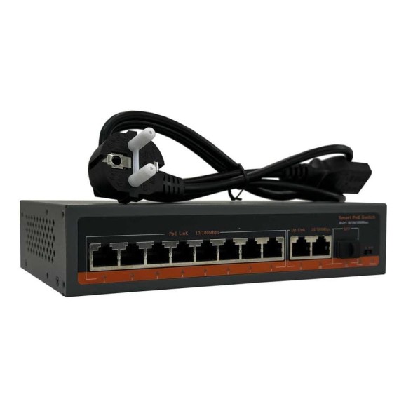 Коммутатор неуправляемый ТИТАНУМ TM-F0821GBL, 8 RJ45 10/100 Мбит/с PoE+2 1 Гбит/с+1 SFP (120 Вт), ЭТ-00000013 Коммутатор неуправляемый ТИТАНУМ TM-F0821GBL, 8 RJ45 10/100 Мбит/с PoE+2 1 Гбит/с+1 SFP (120 Вт), ЭТ-00000013