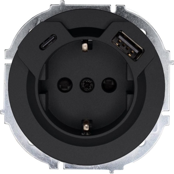 Розетка с/з TC + USB разъем Lezard OSEN чёрный бархат 743-4288-181TC Розетка с/з TC + USB разъем Lezard OSEN чёрный бархат 743-4288-181TC