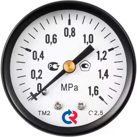 Манометр РОСМА ТМ-210Т.00 (0-0.16МПа) М12х1.5 2.5 50мм, осевой, кл. точн. 2.5 D070-07698