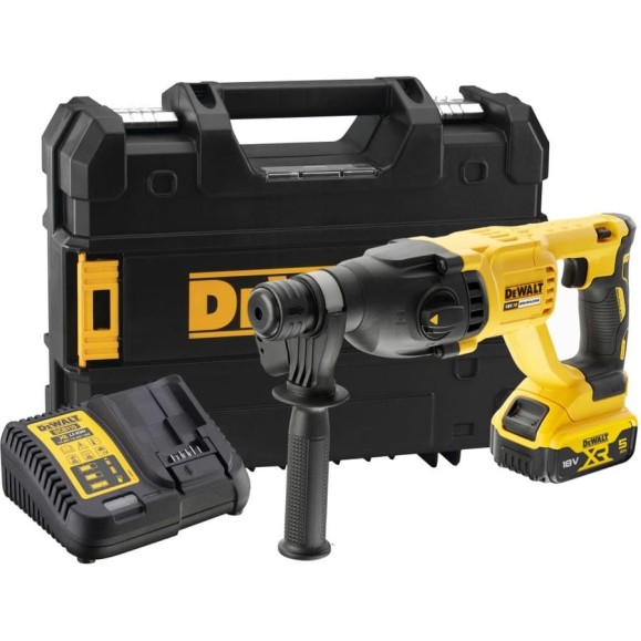 Аккумуляторный перфоратор Dewalt DCH133P1, 18В, 2.6Дж, 5500уд/мин, с АКБ 5 Ач и ЗУ, в кейсе TSTAK DCH133P1-QW Аккумуляторный перфоратор Dewalt DCH133P1, 18В, 2.6Дж, 5500уд/мин, с АКБ 5 Ач и ЗУ, в кейсе TSTAK DCH133P1-QW